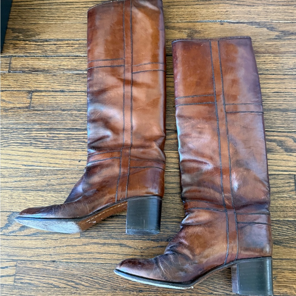 Bally Brown Leather Knee-High Boots